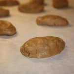Peanut butter filling before being dressed in milk chocolate