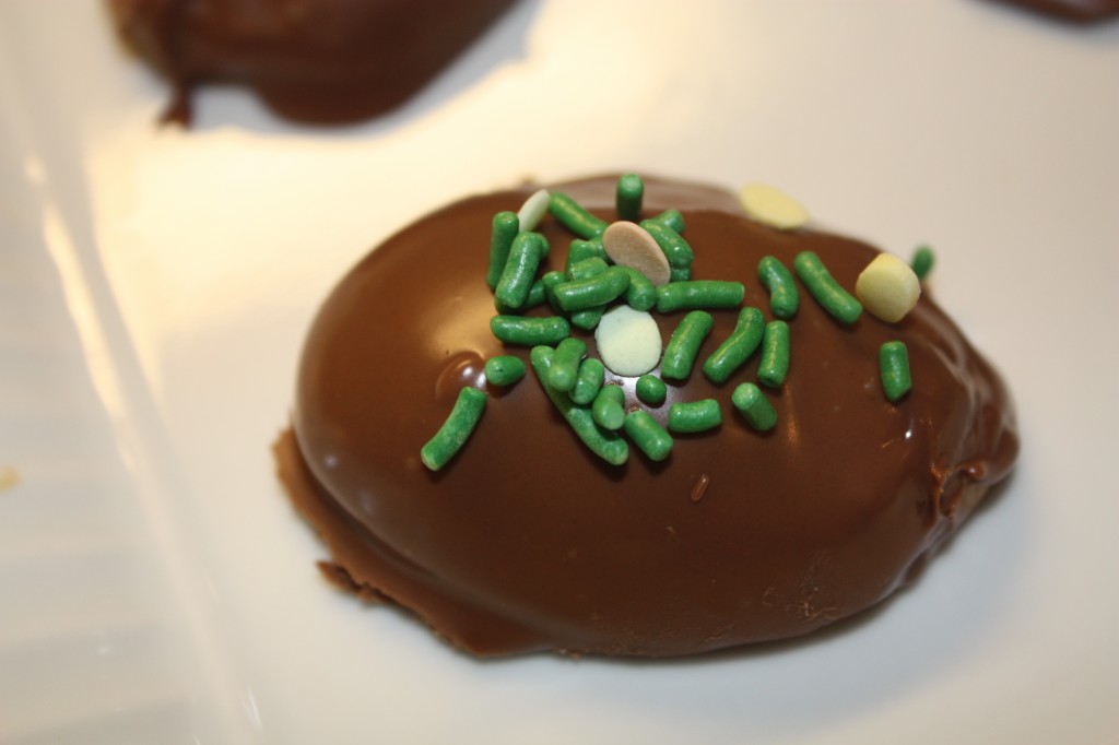 Chocolate covered peanut butter eggs