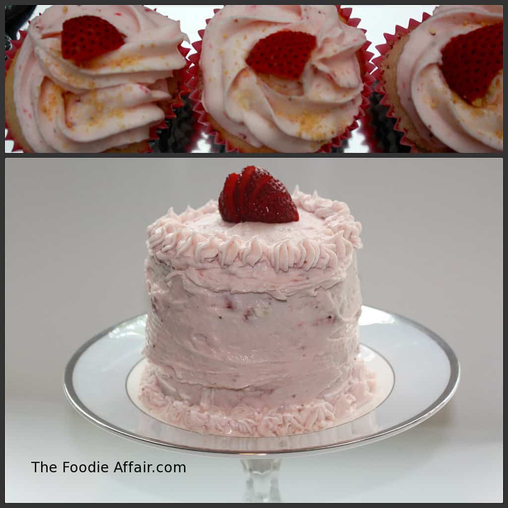 mini cake and cupcakes - strawberry cheesecake