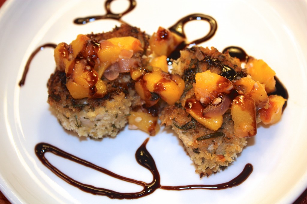 Pork Medallion and Peach Chutney topped with Balsamic Glaze