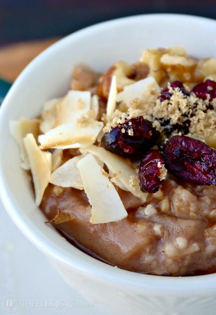 Slow Cooker Apple Cinnamon Steel Cut Oatmeal