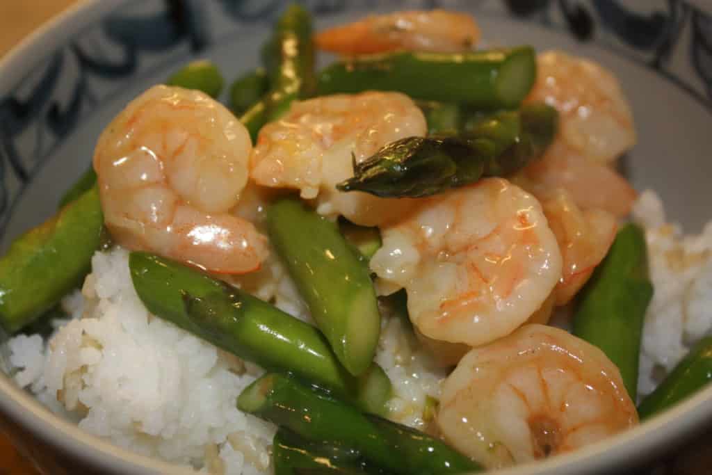 Asparagus and Shrimp Stir fry