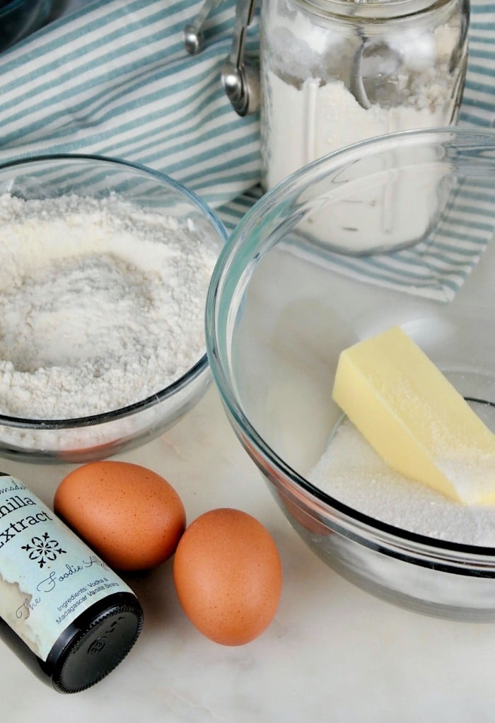 Ingredients for blueberry coffee cake