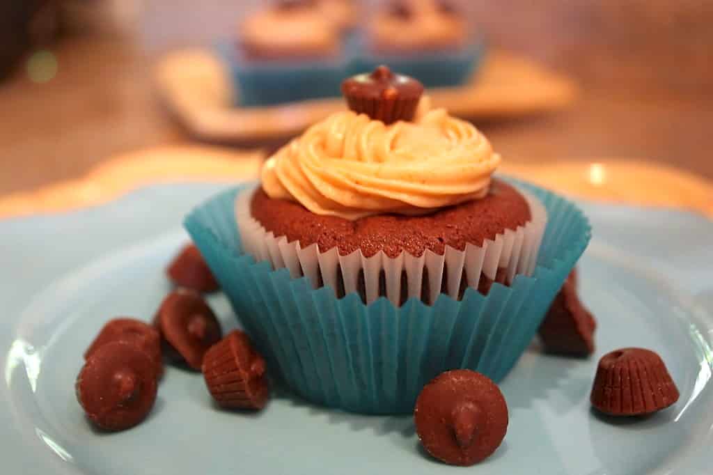 Chocolate Cupcakes with Peanut Butter Frosting - TheFoodieAffair.com