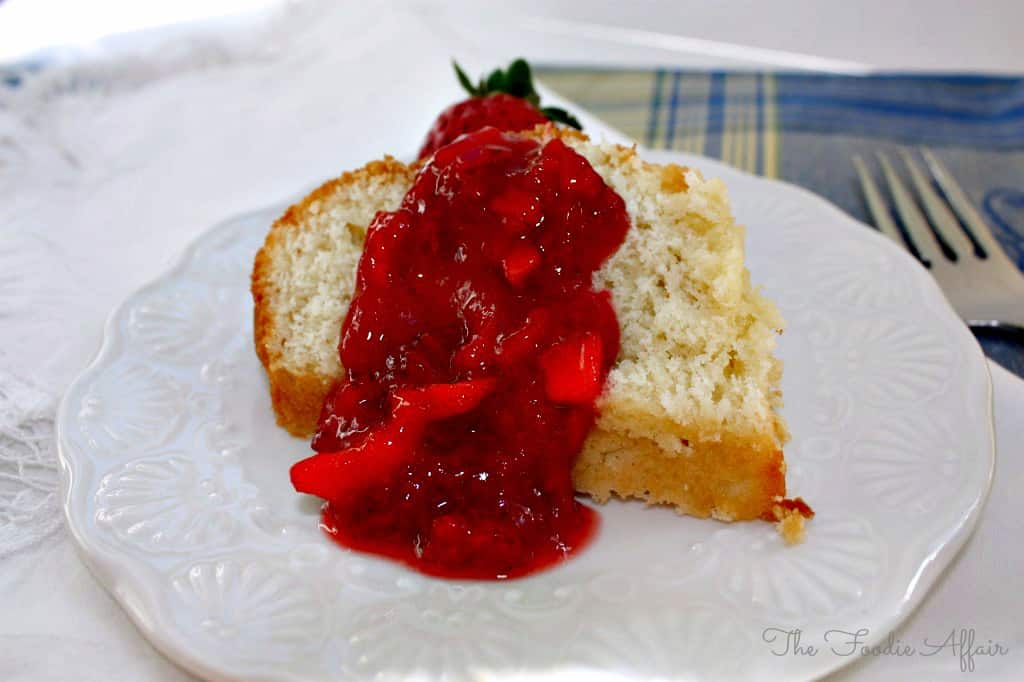 Pound Cake with Strawberry Sauce - The Foodie Affair