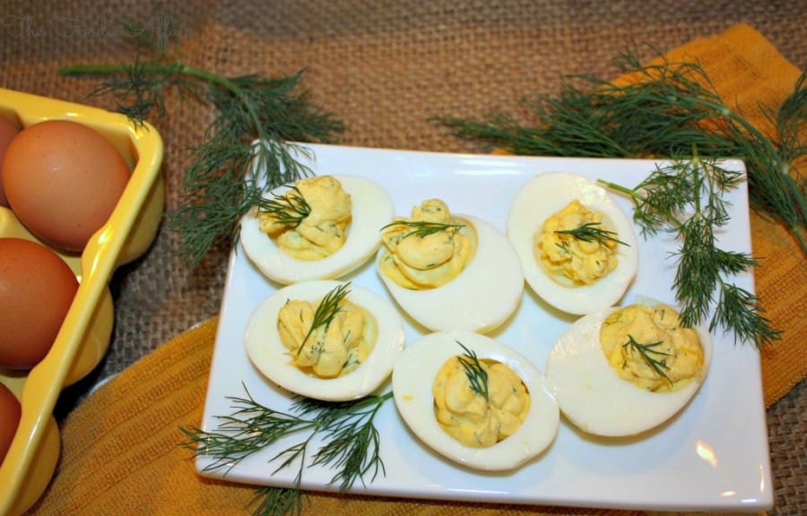 Dill Deviled Eggs with Greek Yogurt and Fresh Herbs