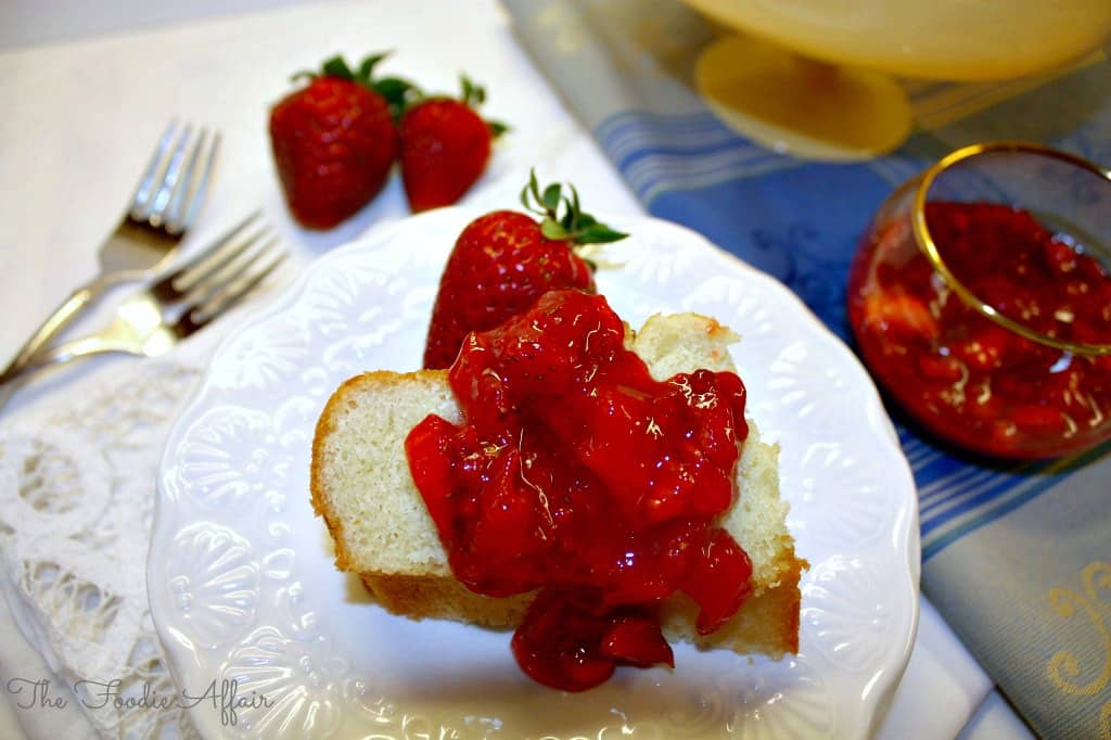 Pound Cake with Strawberry Sauce - The Foodie Affair
