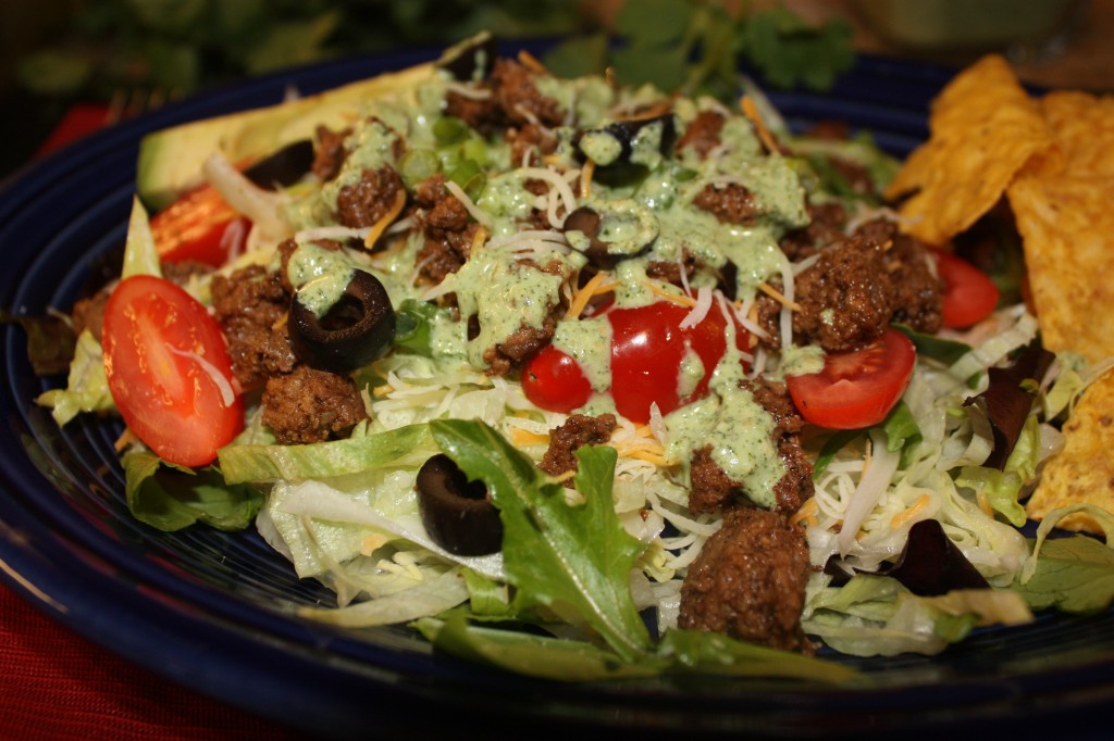 Taco Salad with Creamy Cilantro Dressing