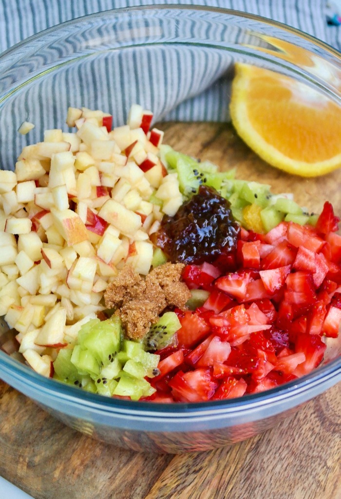 Ingredients in a mixing bowl before mixing