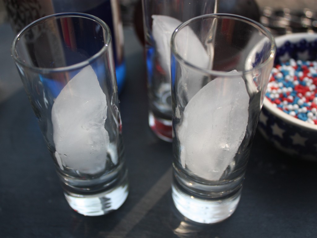 Red White and Blue Layered Shot Cocktail