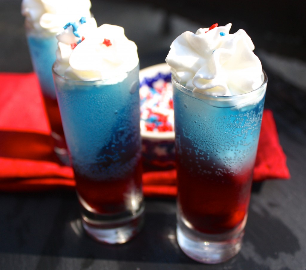 Red White and Blue Layered Shot Cocktail - The Foodie Affair