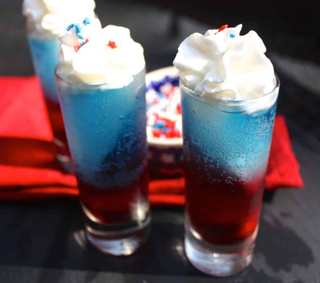 Red, White, and Blue Shooter Super Bowl Sunday Snack Ideas New England Patriots Philadelphia Eagles