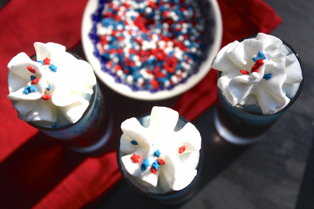 Red White and Blue Layered Shot Cocktail