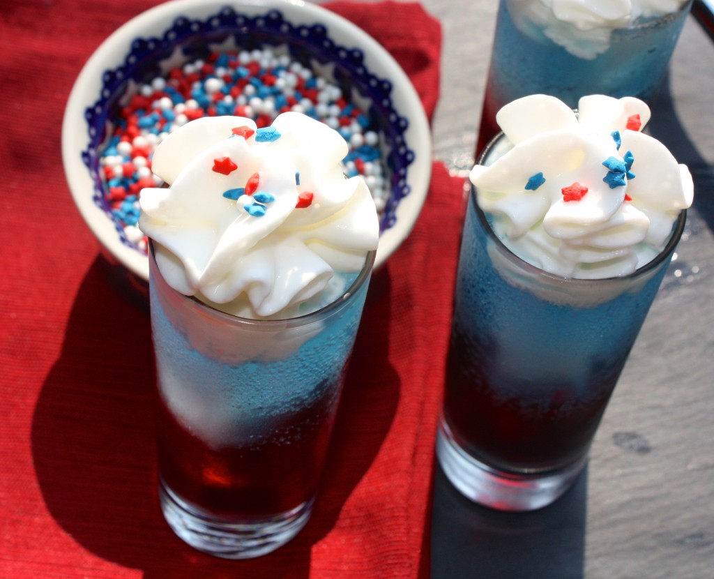 Red White and Blue Layered Shot Cocktail