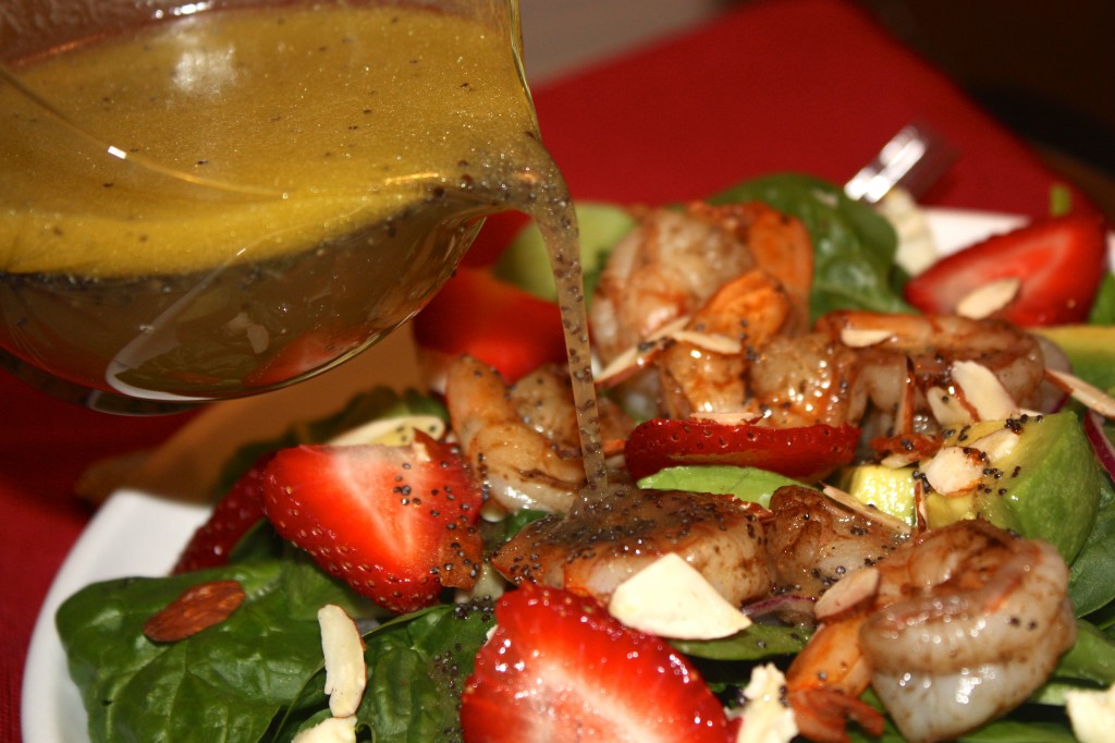 Spinach Strawberry Salad with Shrimp