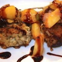 Pork Medallions with Peach Chutney topped with Balsamic Sauce