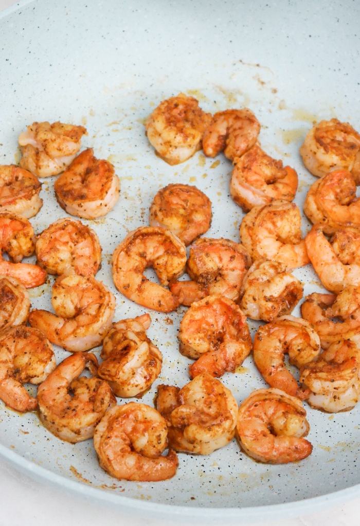 Pan cooked shrimp.