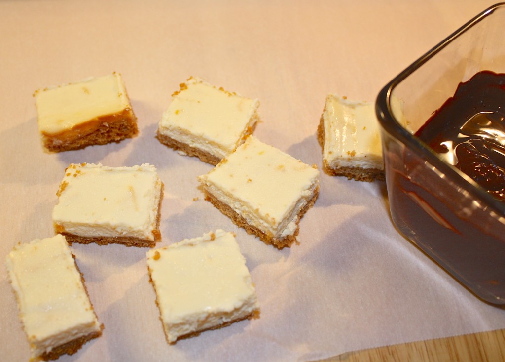 Chocolate Covered Cheesecake Bites