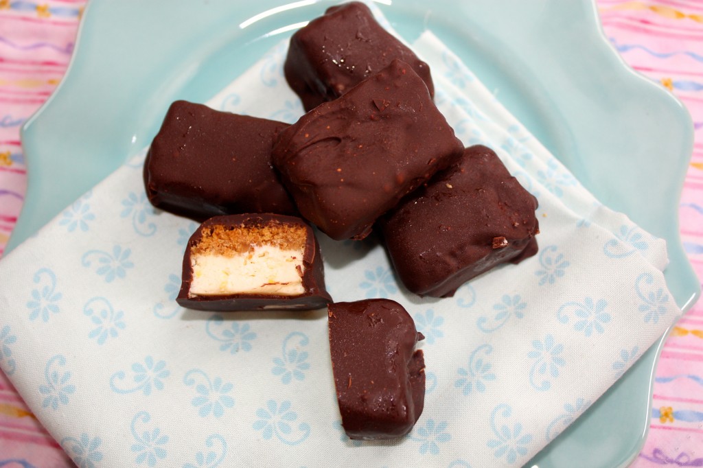 Chocolate Covered Cheesecake Bites