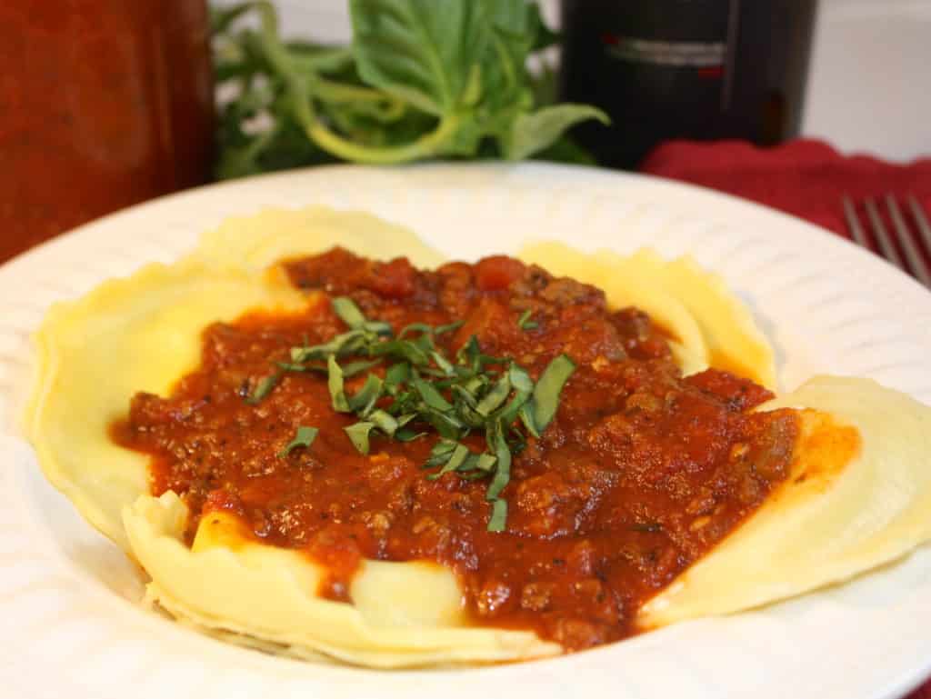 Meaty Crockpot Pasta Sauce with a delicious blend of simple spices #slowcooker #pasta #sauce | www.thefoodieaffair.com