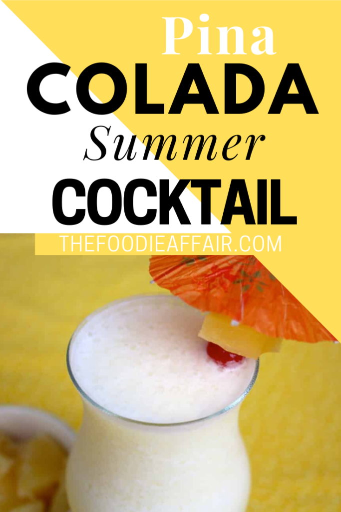 Creamy and refreshing pina colada cocktail recipe will take you to the tropics without leaving your house. #drink #summer