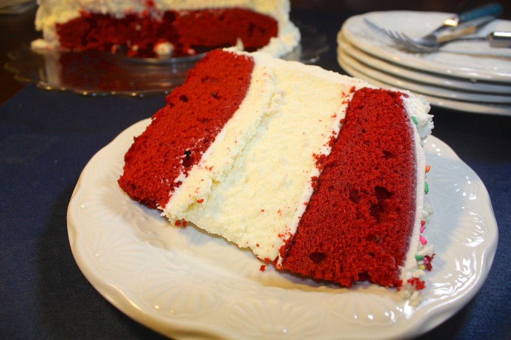 Red Velvet Cheesecake Celebration Cake - The Foodie Affair