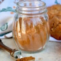 Pumpkin pie spice mix in a glass gar