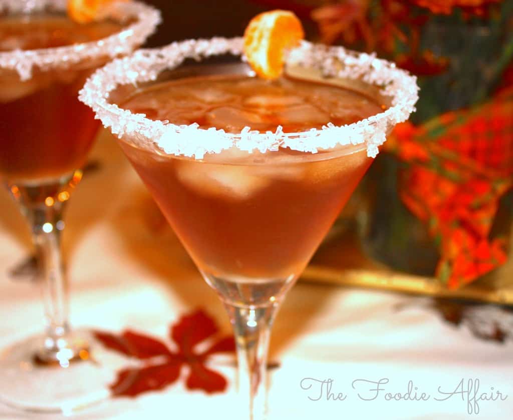Cranberry Amaretto Kiss Cocktail in a sugar rimmed glass