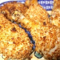 Crispy Buttermilk Baked Chicken in a a baking pan