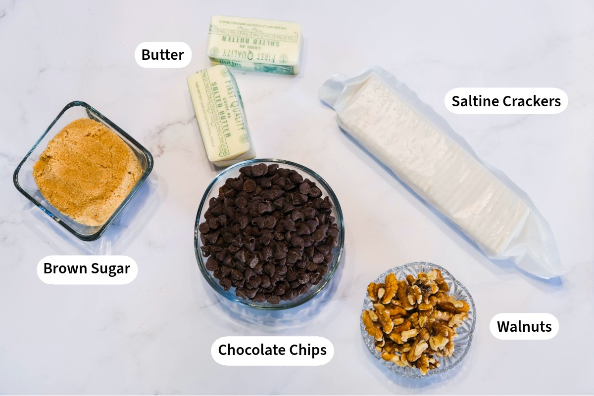 Ingredients for brickle recipe.