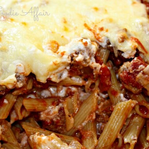 Close up shot of pasta in a pot recipe