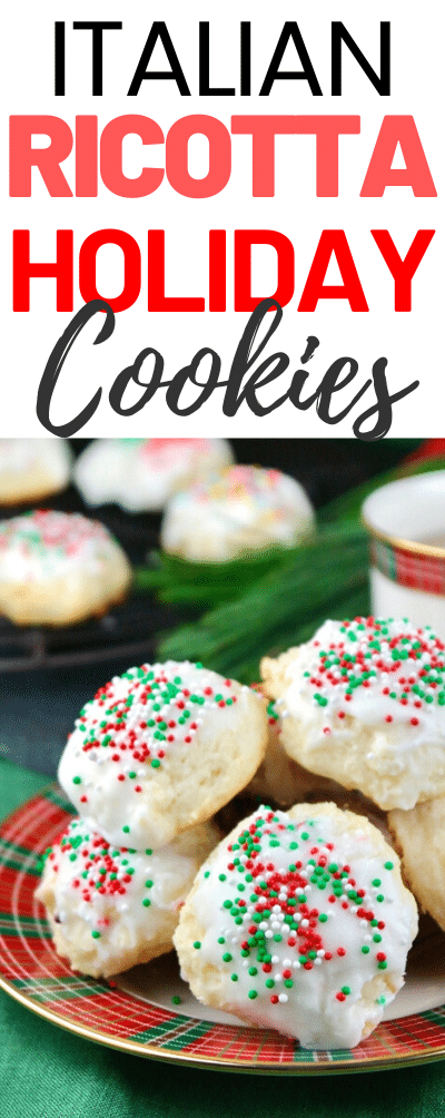 Ricotta Cheese Cookies are light, flavorful soft cookies with a cake-like texture. These cookies are a wonderful addition to any Christmas dessert platter.  My recipe is an ideal ricotta cookie for sharing with others this holiday season.  #cookies #christmas #Italian #ricotta #holiday #baking