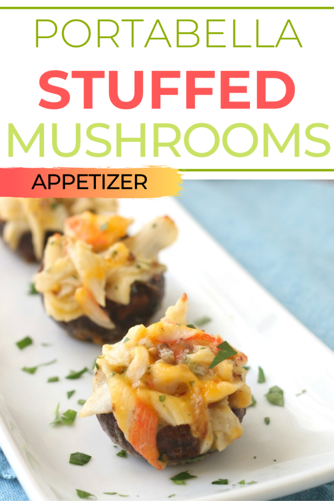 Learning how to make stuffed mushrooms with crab is easy! My crab stuffed portabella mushrooms are delicious. Serve with some bubbly for a festive touch! #appetizer #crab #mushroom #easyrecipe #newyearidea