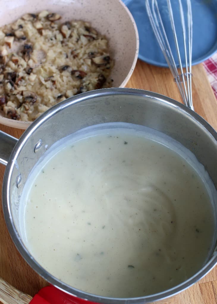 Thickened base for homemade cream of mushroom soup.
