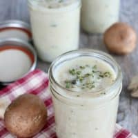 Homemade cream of mushroom soup for using in your recipes.