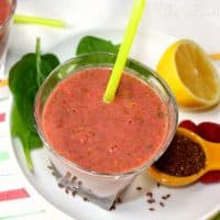 Raspberry Detox Smoothie, a recipe from Dr. Oz #detox #raspberry #smoothie | www.thefoodieaffair.com