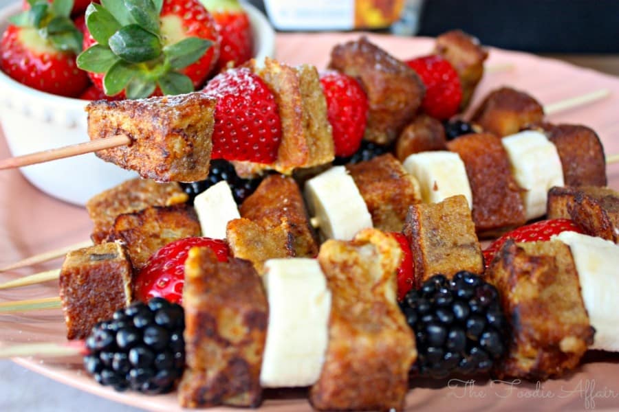 French Toast Kabobs Made From Banana Bread The Foodie Affair