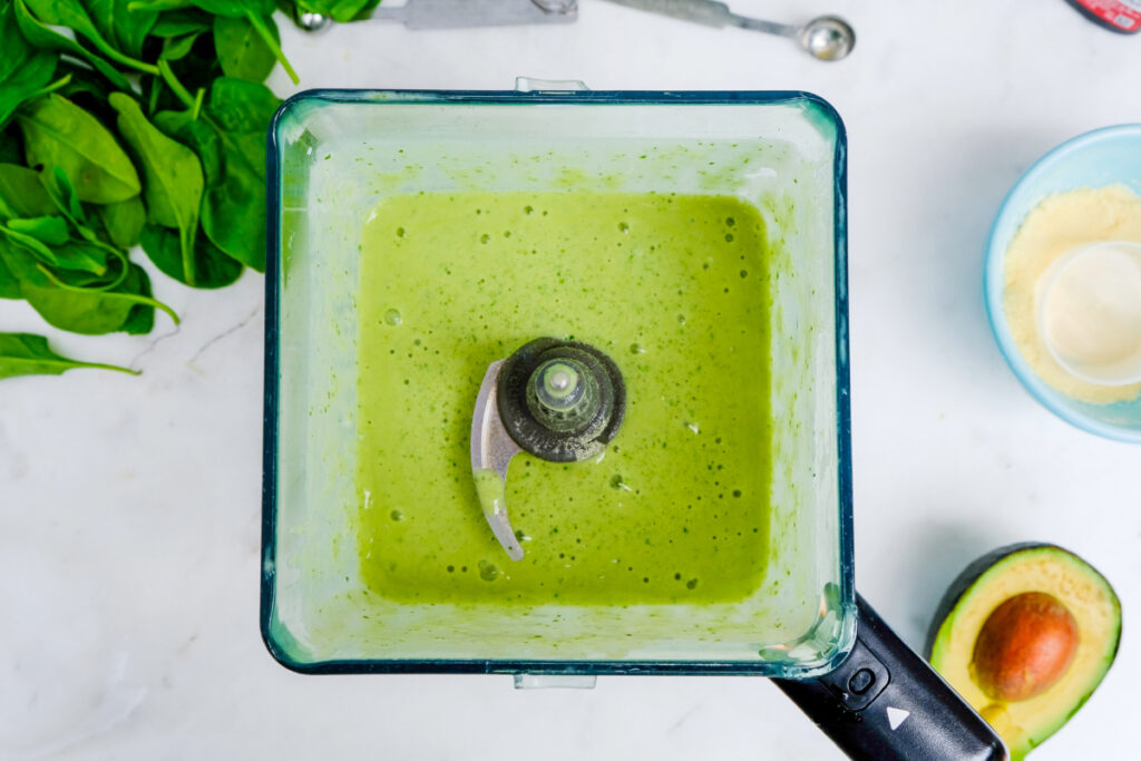Blended smoothie ingredients.