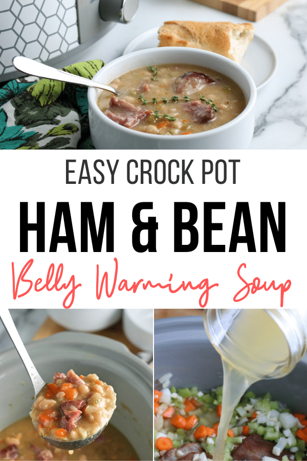 Simple slow cooked ham and bean soup is ready in no time. In this recipe we use dried beans, which are super economical to use in hearty meals. 