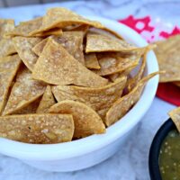 Baked Tortilla Chips for tomatillo salsa verde