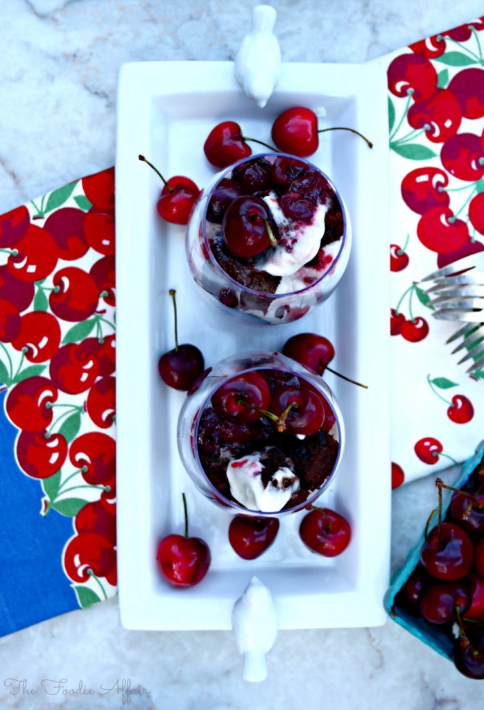 Individual Brownie Cherry Trifle - The Foodie Affair