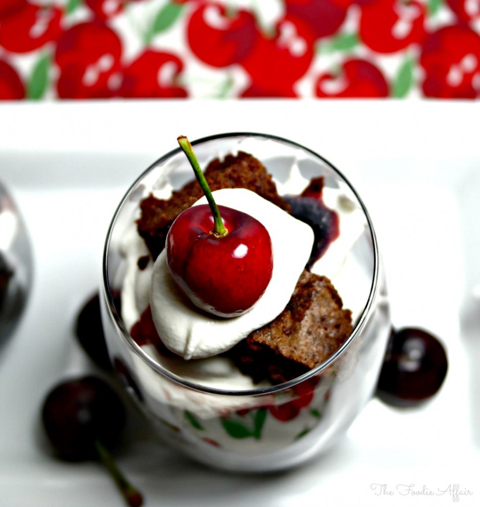 Individual Brownie Cherry Trifle - The Foodie Affair