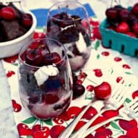 Individual Brownie Cherry Trifle - The Foodie Affair