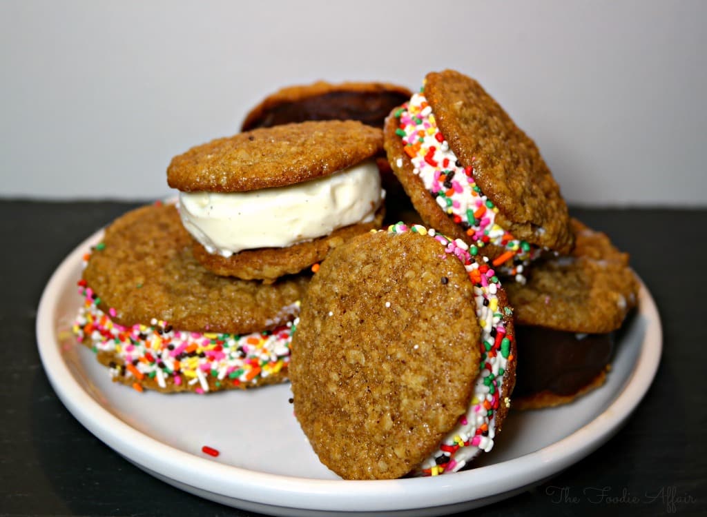 Oatmeal Cookie Ice Cream Sandwich - The Foodie Affair