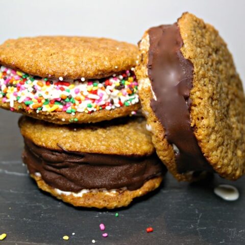Oatmeal Cookie Ice Cream Sandwiches - The Foodie Affair
