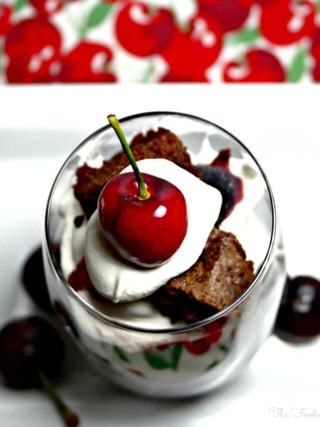 Individual Brownie Cherry Trifle