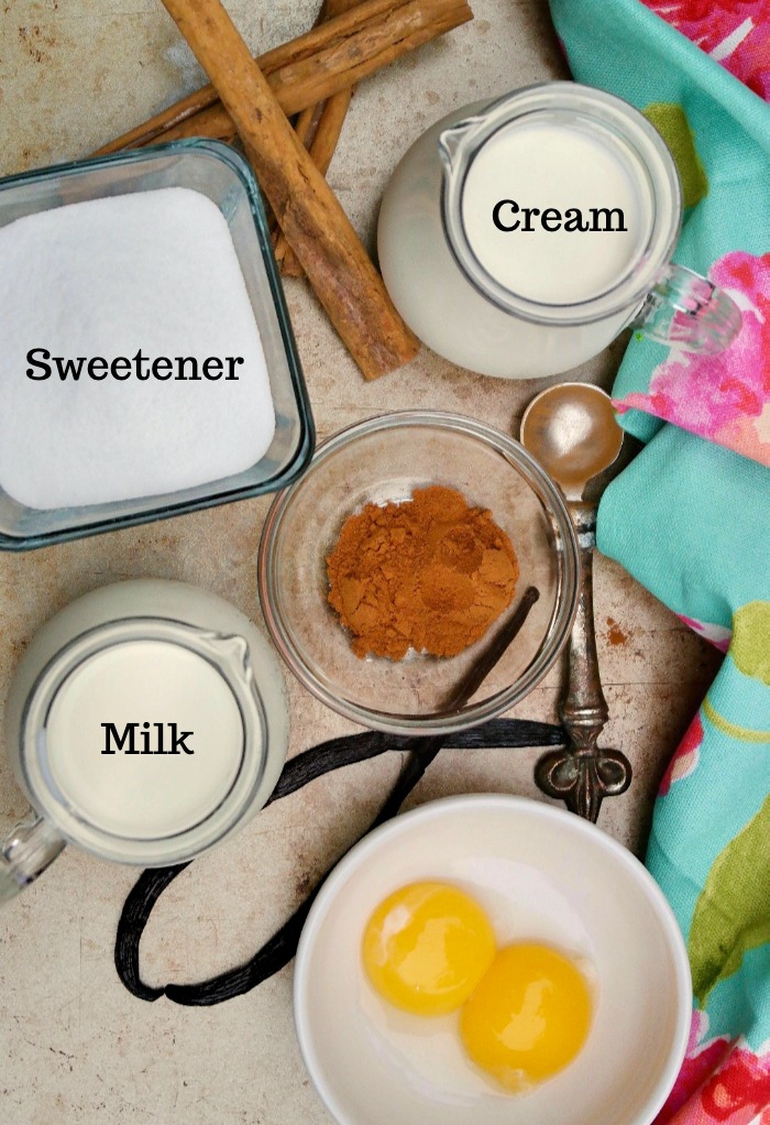 Ingredients needed to make cinnamon ice cream