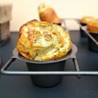 Parmesan Popovers in a muffin pan right out of the oven