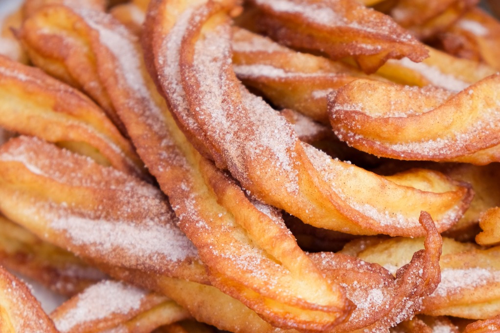Homemade authentic churros with cinnamon sugar mix. 