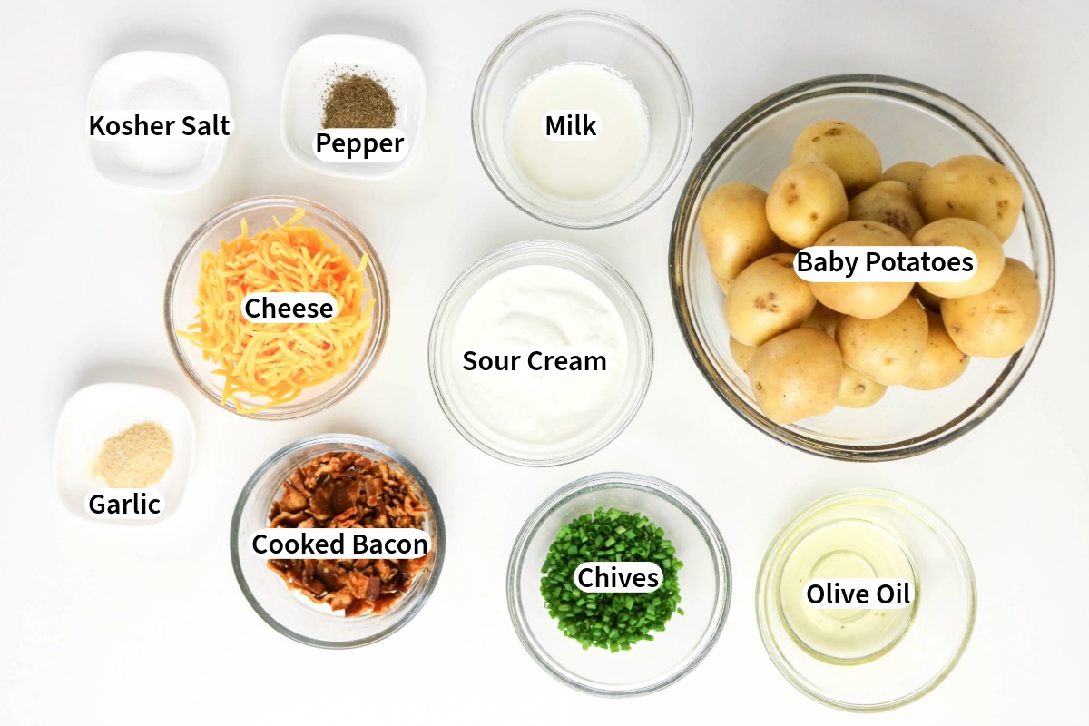 Ingredients to make smashed potatoes.